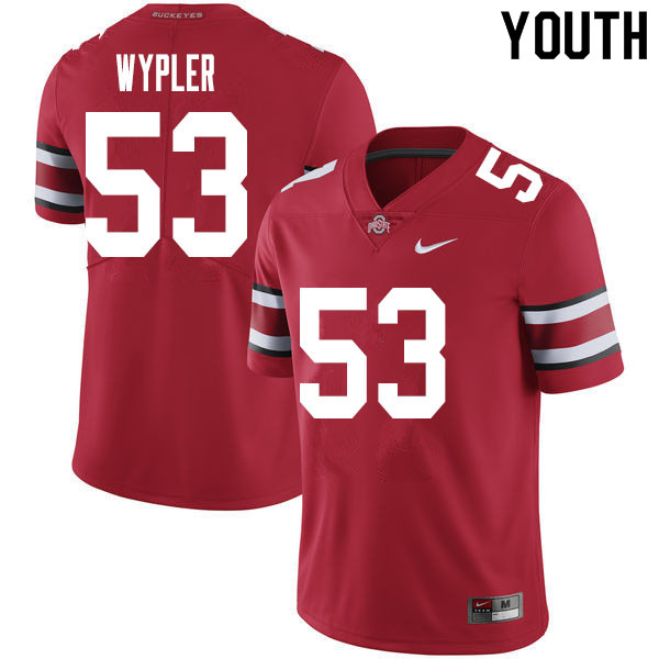 Ohio State Buckeyes Luke Wypler Youth #53 Red Authentic Stitched College Football Jersey